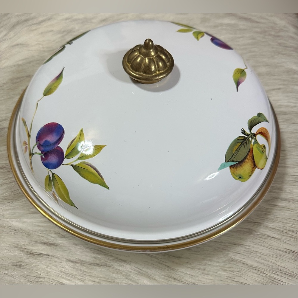 Rare Vintage Royal Worcester, Evesham, Covered Round Casserole Dish, Rare Handle